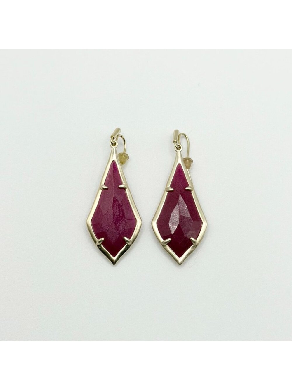 Kendra Scott Olivia Maroon Jade Gold-Tone Dangle Drop Earrings